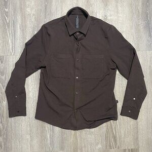 Lululemon Commission Long Sleeve Shirt Men’s Small Brown – Casual Tech Button-Up